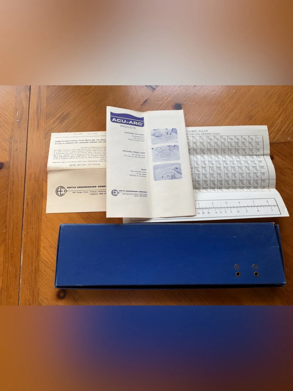 Hoyle Engineering Company Acu-Arc Ruler Adjustable Curve Drafting Tool Complete